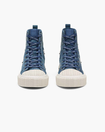 The Sequin Daisy Denim High Top Sneaker Vintage Indigo Marc Jacobs