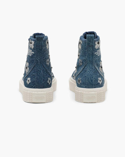 The Sequin Daisy Denim High Top Sneaker Vintage Indigo Marc Jacobs