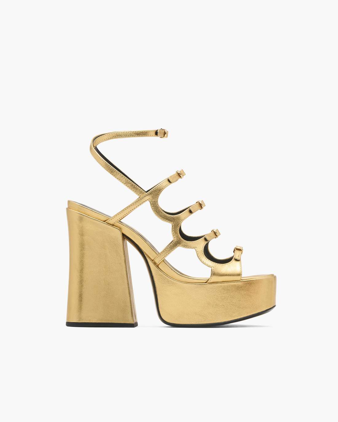 The Metallic Leather Kiki Platform Sandal Gold Marc Jacobs