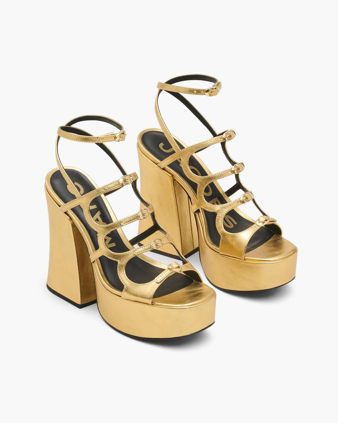 The Metallic Leather Kiki Platform Sandal Gold Marc Jacobs