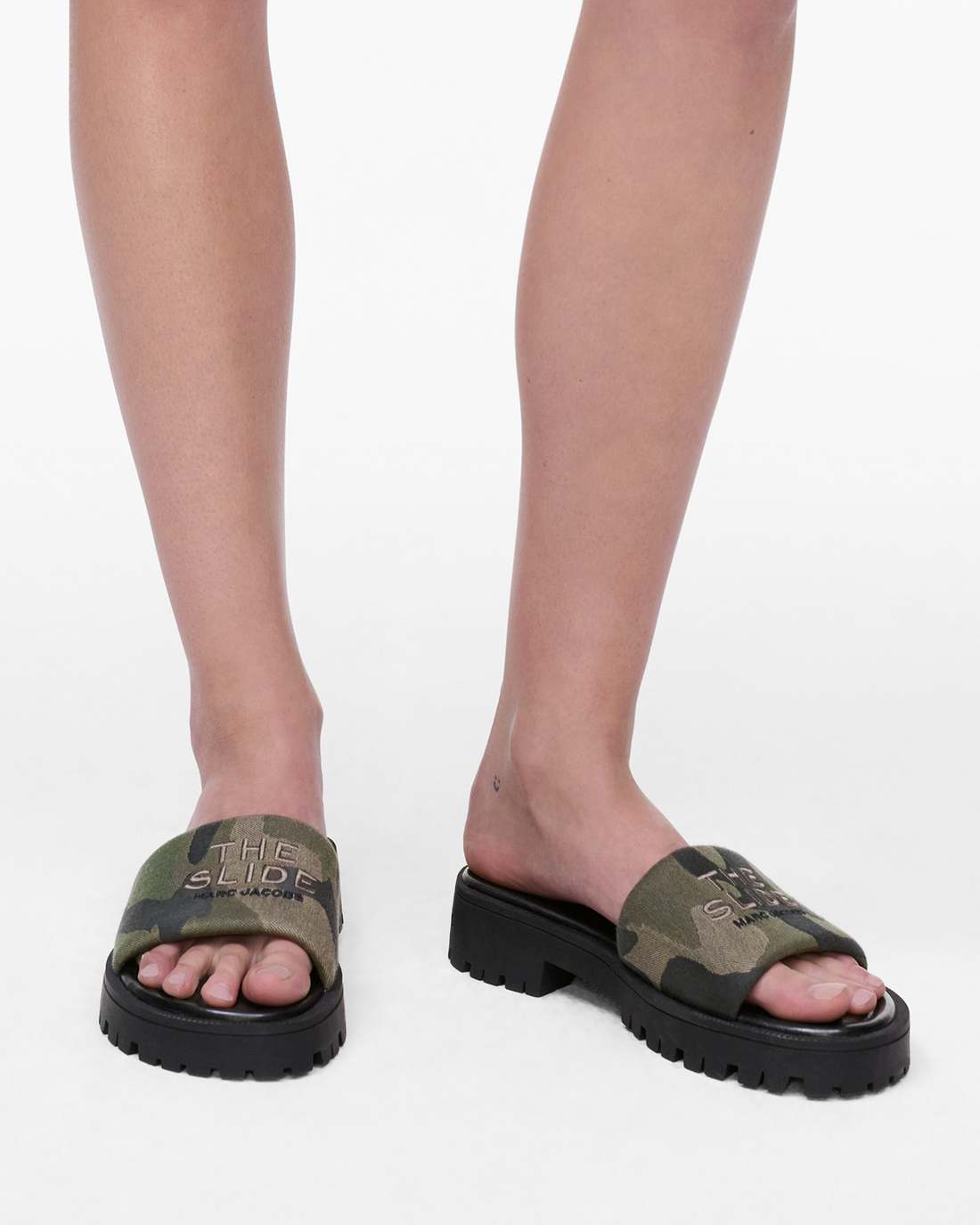 The Camo Jacquard Lug Sole Slide Camo Multi Marc Jacobs