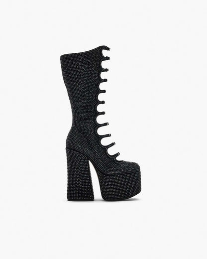 The Rhinestone Kiki Knee-High Boot Black/Black Marc Jacobs