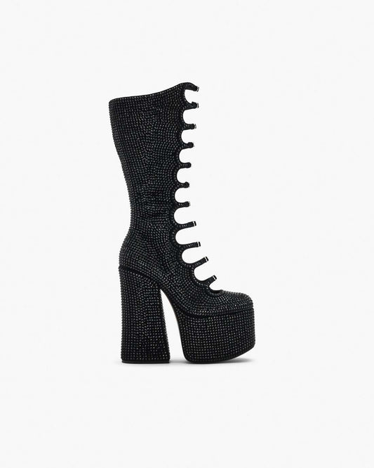 The Rhinestone Kiki Knee-High Boot Black/Black Marc Jacobs