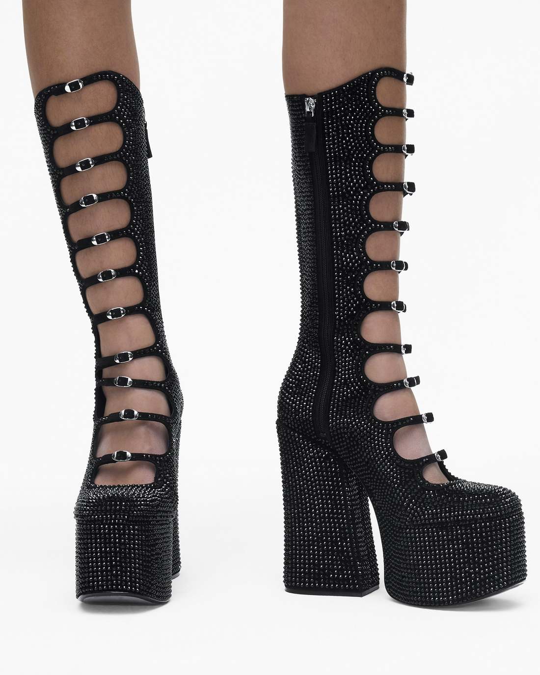 The Rhinestone Kiki Knee-High Boot Black/Black Marc Jacobs