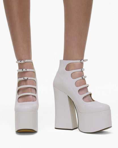 The Patent Leather Kiki Ankle Boot White Marc Jacobs