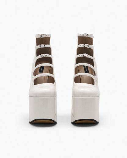 The Patent Leather Kiki Ankle Boot White Marc Jacobs