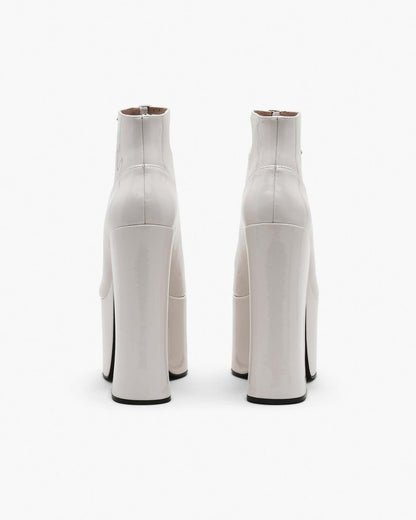 The Patent Leather Kiki Ankle Boot White Marc Jacobs