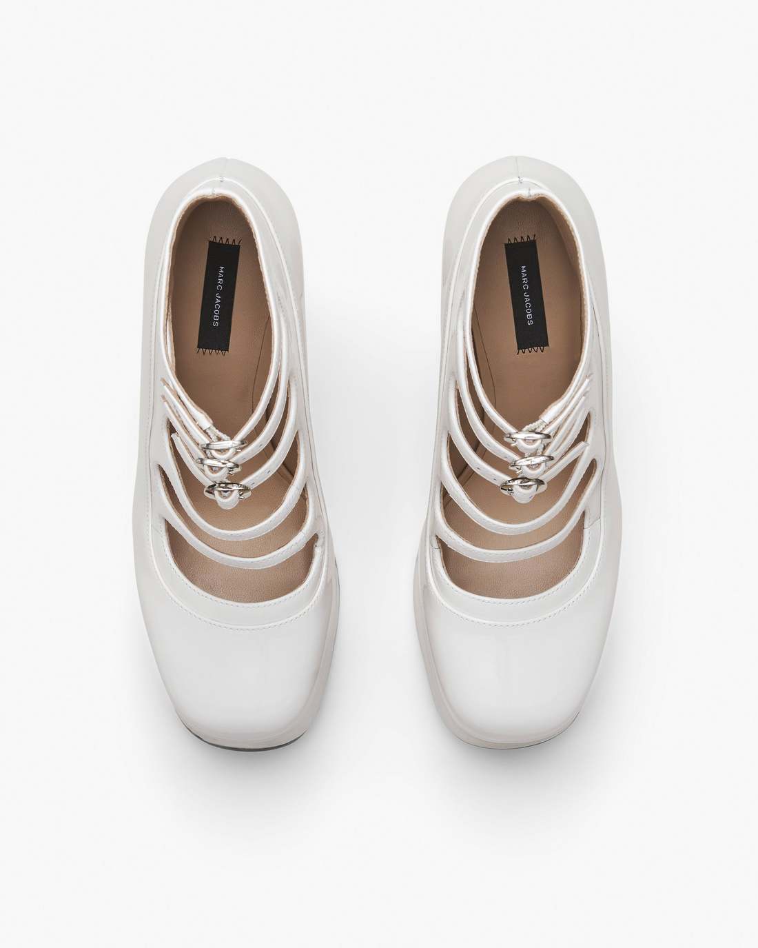 The Patent Leather Kiki Ankle Boot White Marc Jacobs