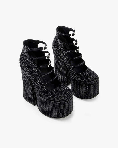 The Rhinestone Kiki Ankle Boot Black/Black Marc Jacobs