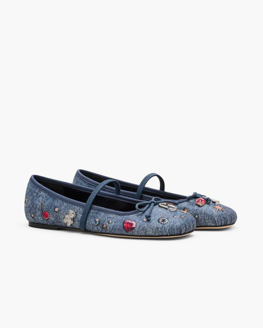 The Trinket Charm Sabrina Ballerina Medium Wash Multi Marc Jacobs