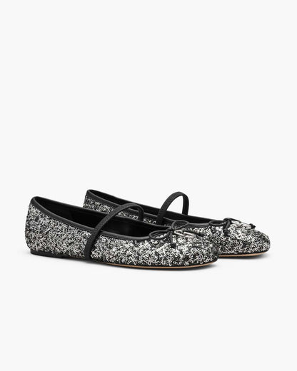 The Sequin Sabrina Ballerina Silver Marc Jacobs