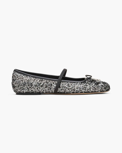 The Sequin Sabrina Ballerina Silver Marc Jacobs