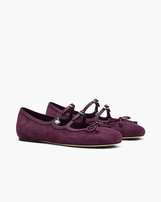 The Suede Kiki Ballerina Dark Plum Marc Jacobs