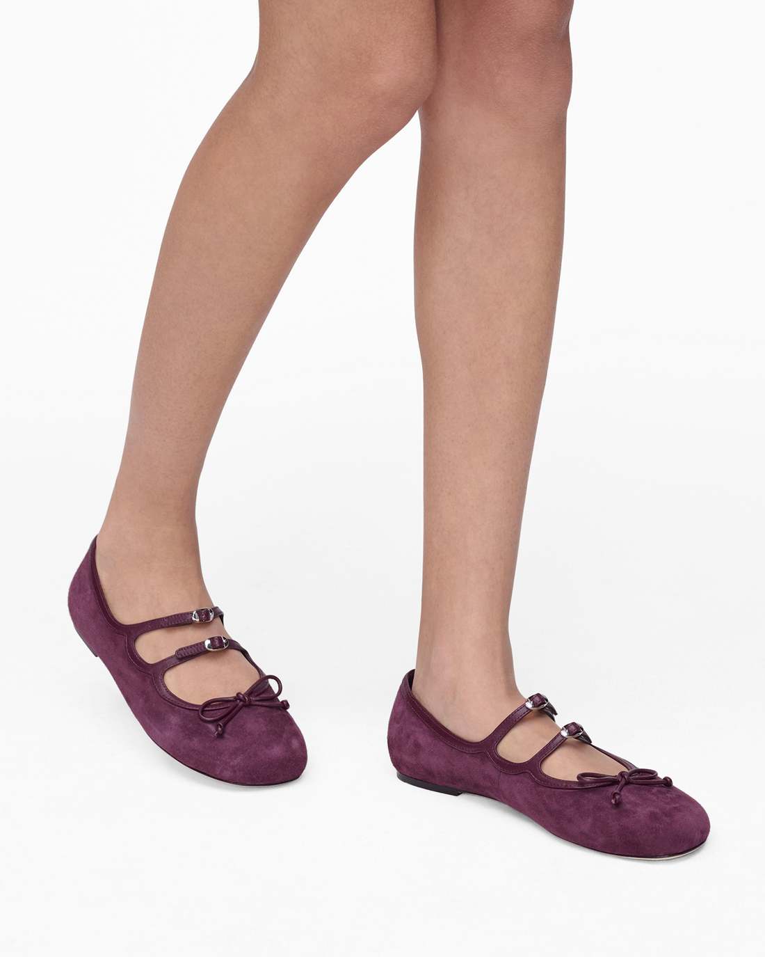 The Suede Kiki Ballerina Dark Plum Marc Jacobs