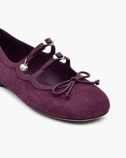 The Suede Kiki Ballerina Dark Plum Marc Jacobs