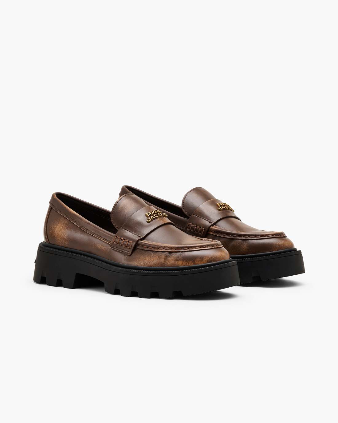 The Distressed Leather Frankie Loafer Ebony Marc Jacobs