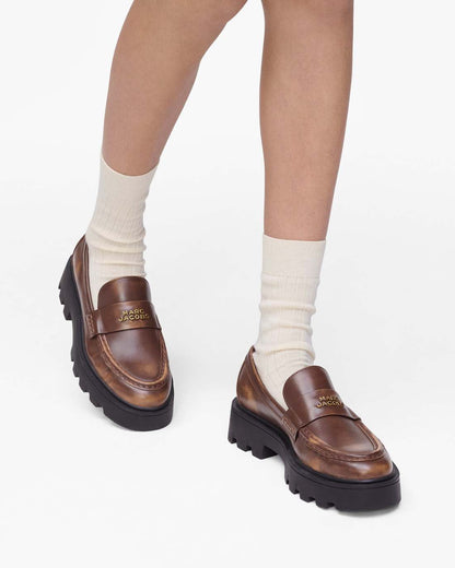 The Distressed Leather Frankie Loafer Ebony Marc Jacobs