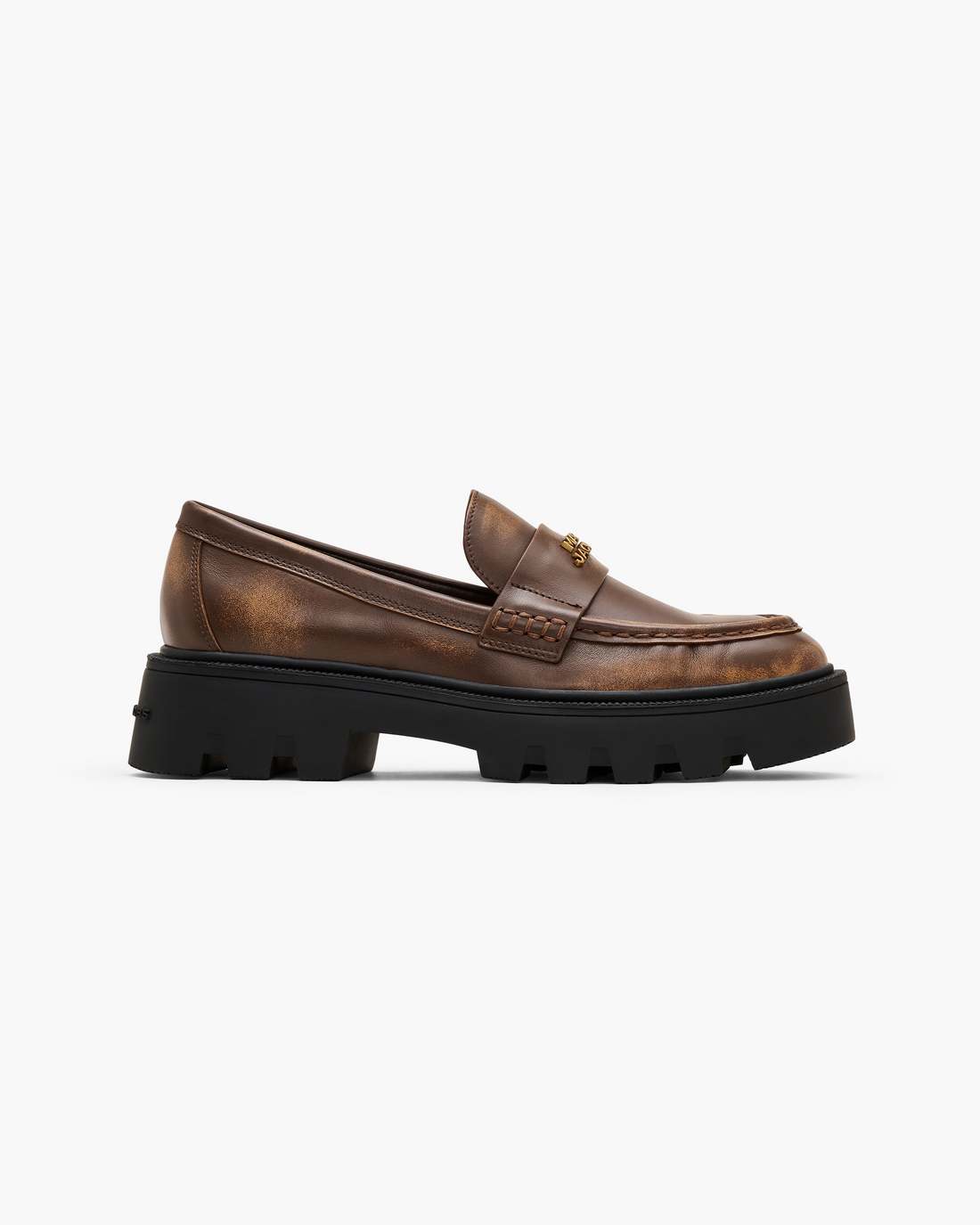 The Distressed Leather Frankie Loafer Ebony Marc Jacobs
