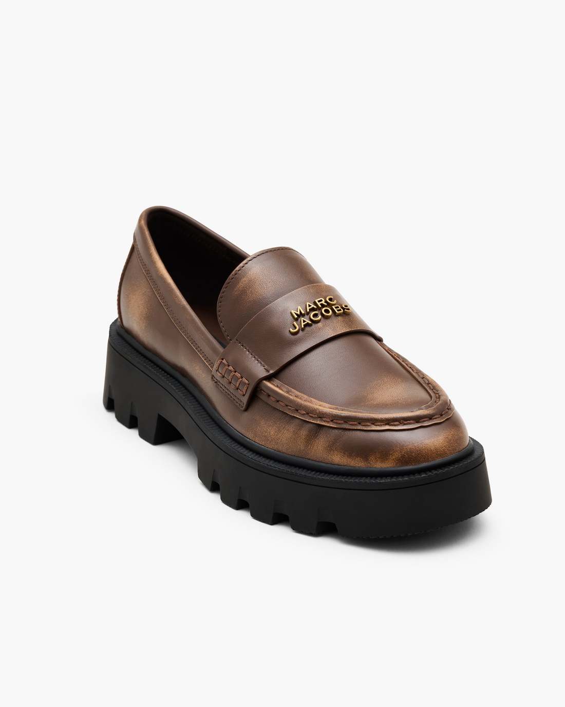 The Distressed Leather Frankie Loafer Ebony Marc Jacobs