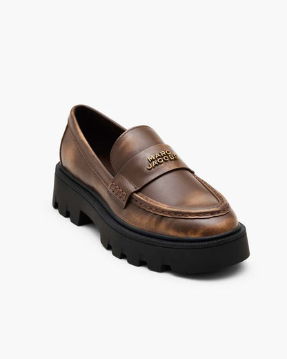 The Distressed Leather Frankie Loafer Ebony Marc Jacobs