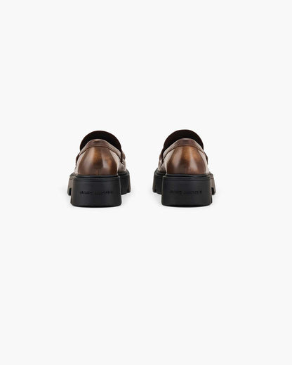 The Distressed Leather Frankie Loafer Ebony Marc Jacobs