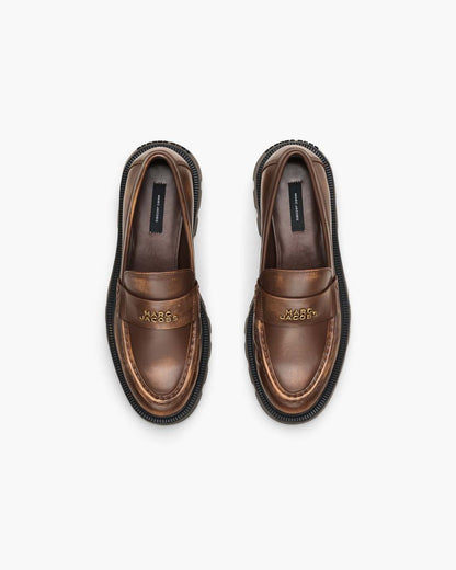 The Distressed Leather Frankie Loafer Ebony Marc Jacobs