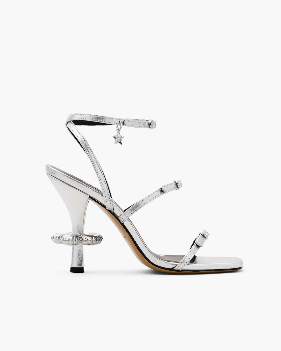 The Metallic Leather Daisy Heel Silver Marc Jacobs