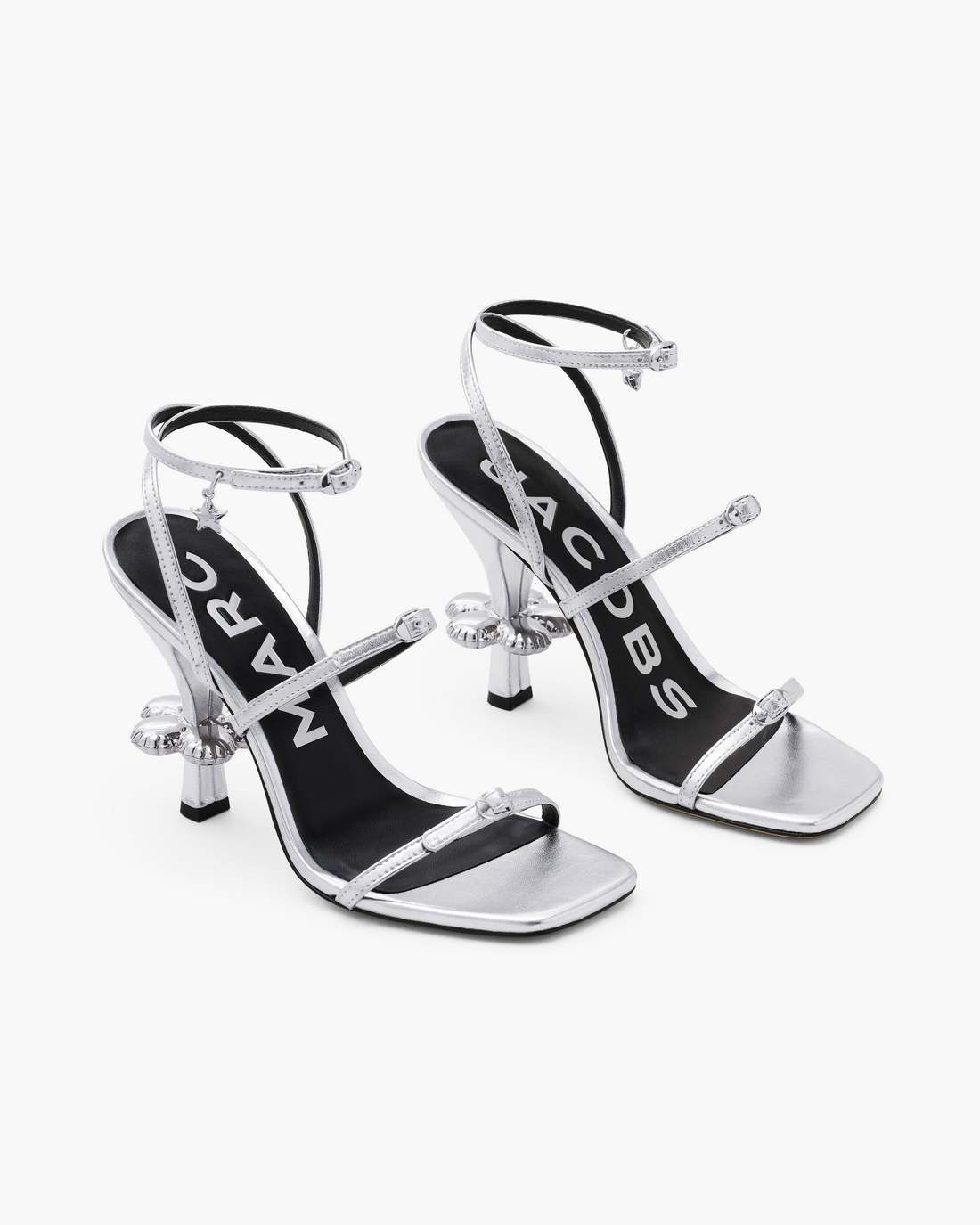 The Metallic Leather Daisy Heel Silver Marc Jacobs
