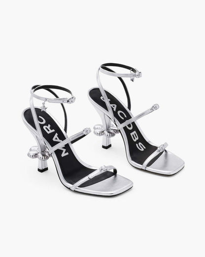 The Metallic Leather Daisy Heel Silver Marc Jacobs