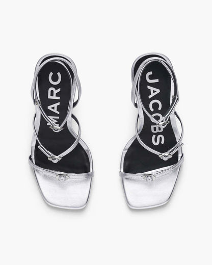 The Metallic Leather Daisy Heel Silver Marc Jacobs