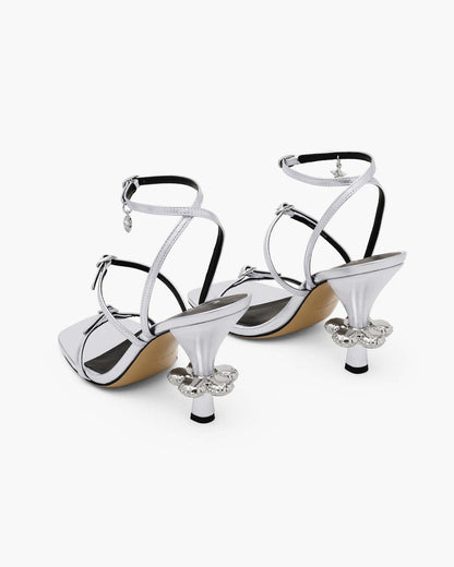 The Metallic Leather Daisy Heel Silver Marc Jacobs