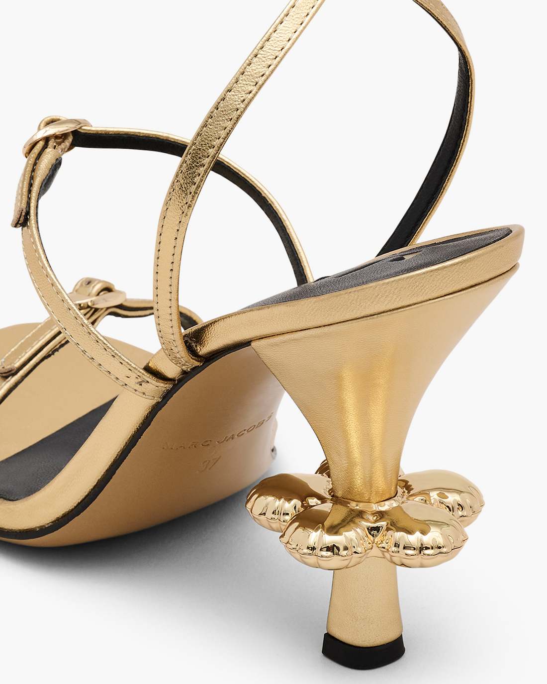 The Metallic Leather Daisy Heel Gold Marc Jacobs