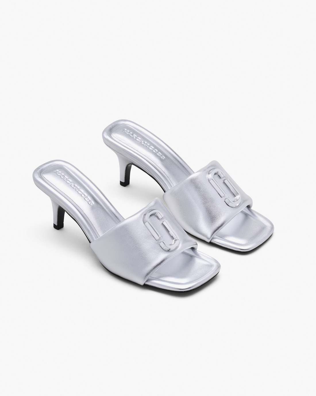 The Metallic J Marc Heeled Sandal Silver Marc Jacobs