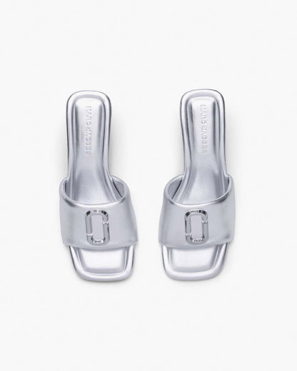 The Metallic J Marc Heeled Sandal Silver Marc Jacobs