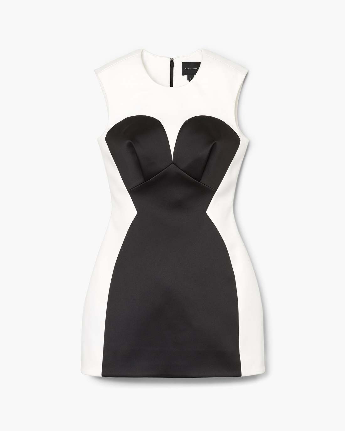 Seamed Up Satin Dress Black/White Marc Jacobs