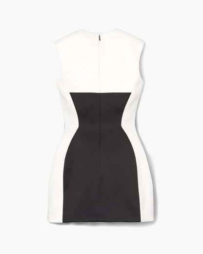 Seamed Up Satin Dress Black/White Marc Jacobs