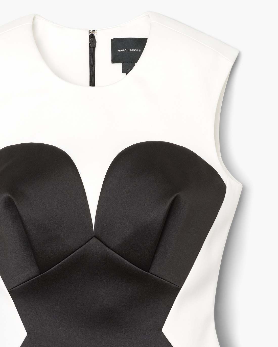 Seamed Up Satin Dress Black/White Marc Jacobs