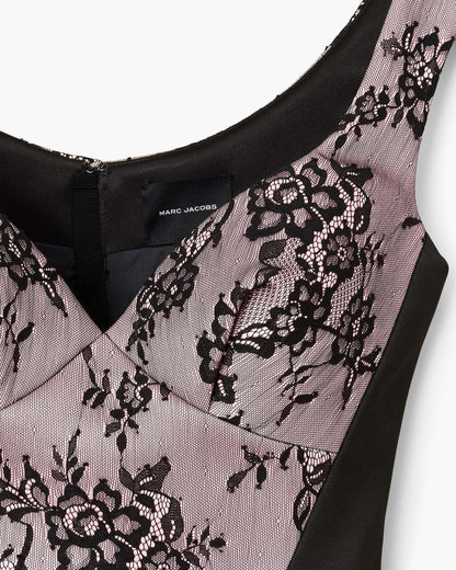 Sculpted Lace Shadow Dress Black Multi Marc Jacobs