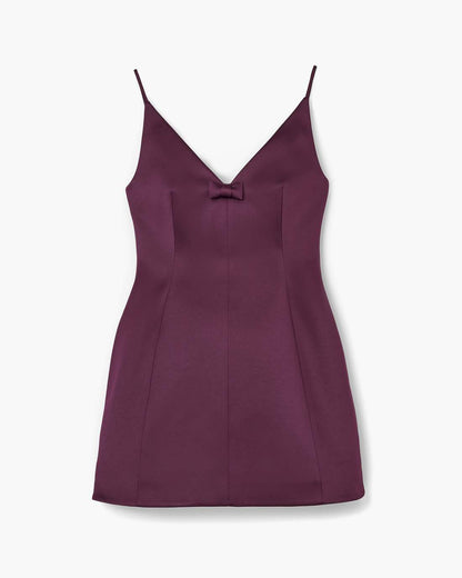 Satin Bow Dress Dark Plum Marc Jacobs