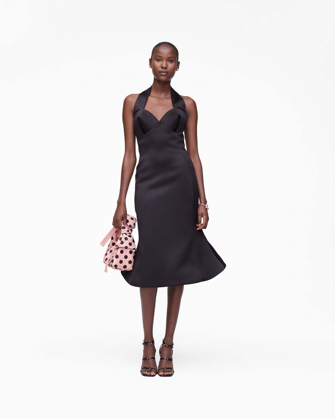 Sculpted Satin Halter Dress Black Marc Jacobs
