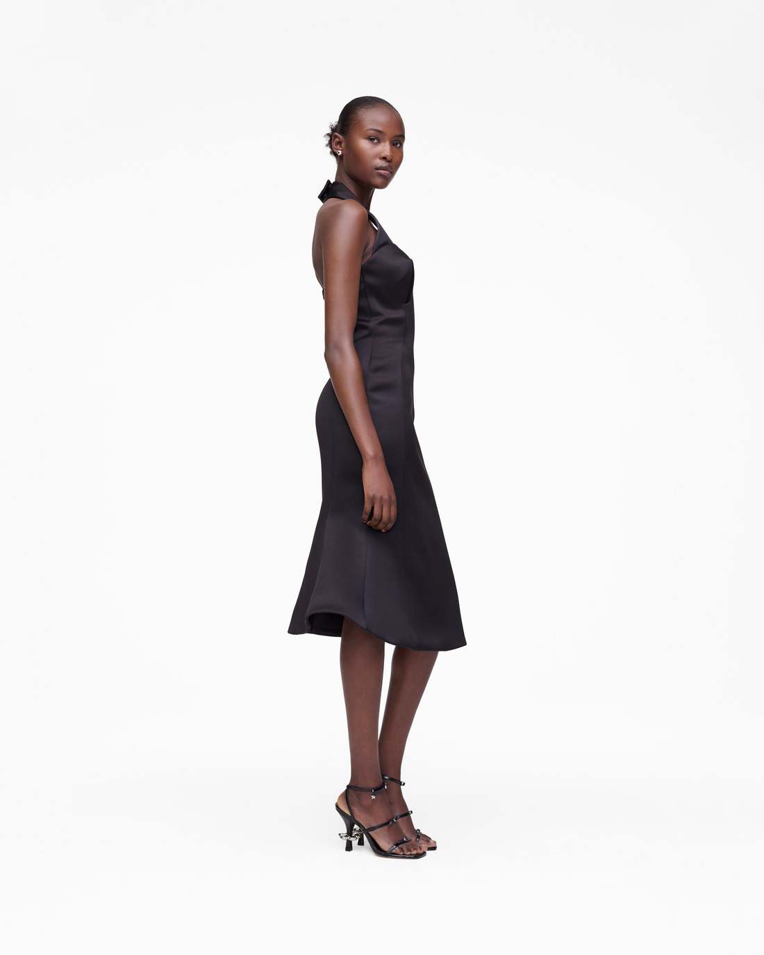 Sculpted Satin Halter Dress Black Marc Jacobs