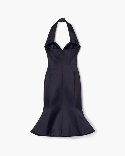 Sculpted Satin Halter Dress Black Marc Jacobs