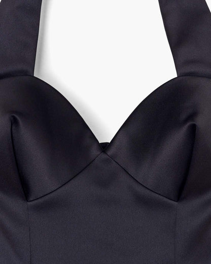 Sculpted Satin Halter Dress Black Marc Jacobs