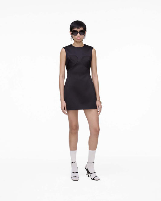 Seamed Up Satin Dress Black Marc Jacobs
