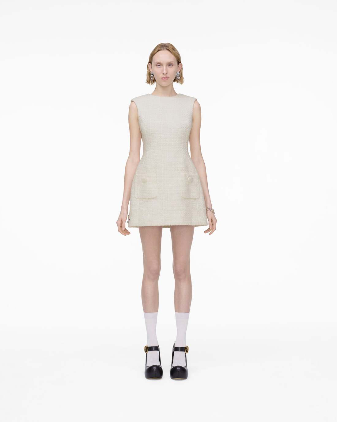 Sculptural Tweed Dress Ivory Marc Jacobs