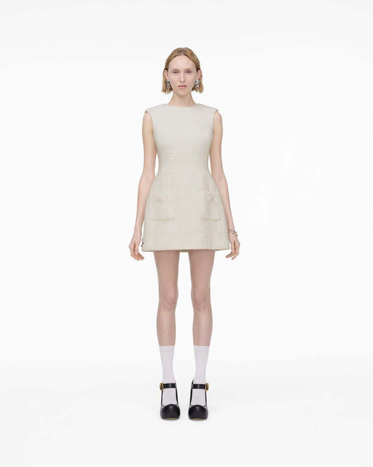 Sculptural Tweed Dress Ivory Marc Jacobs