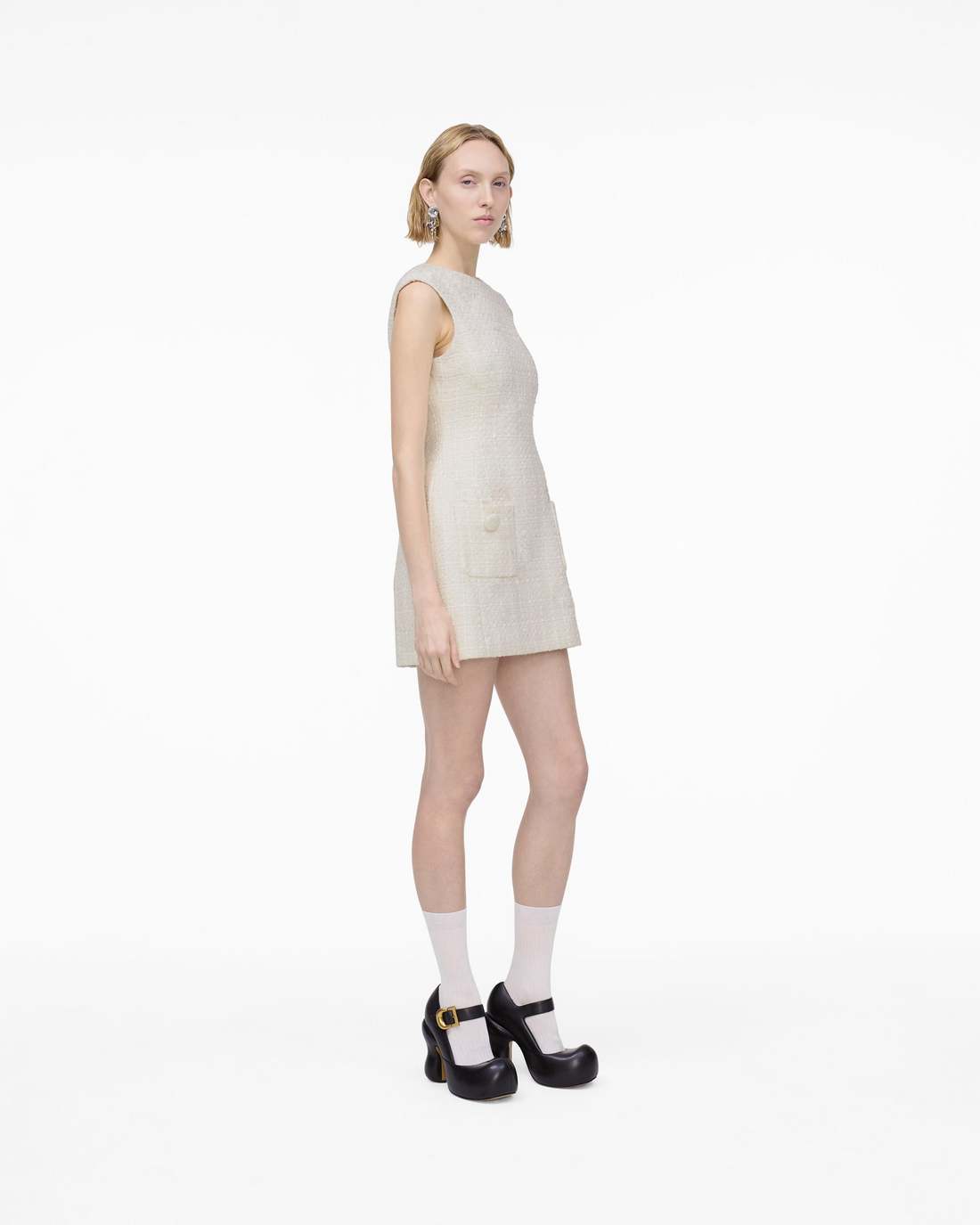 Sculptural Tweed Dress Ivory Marc Jacobs