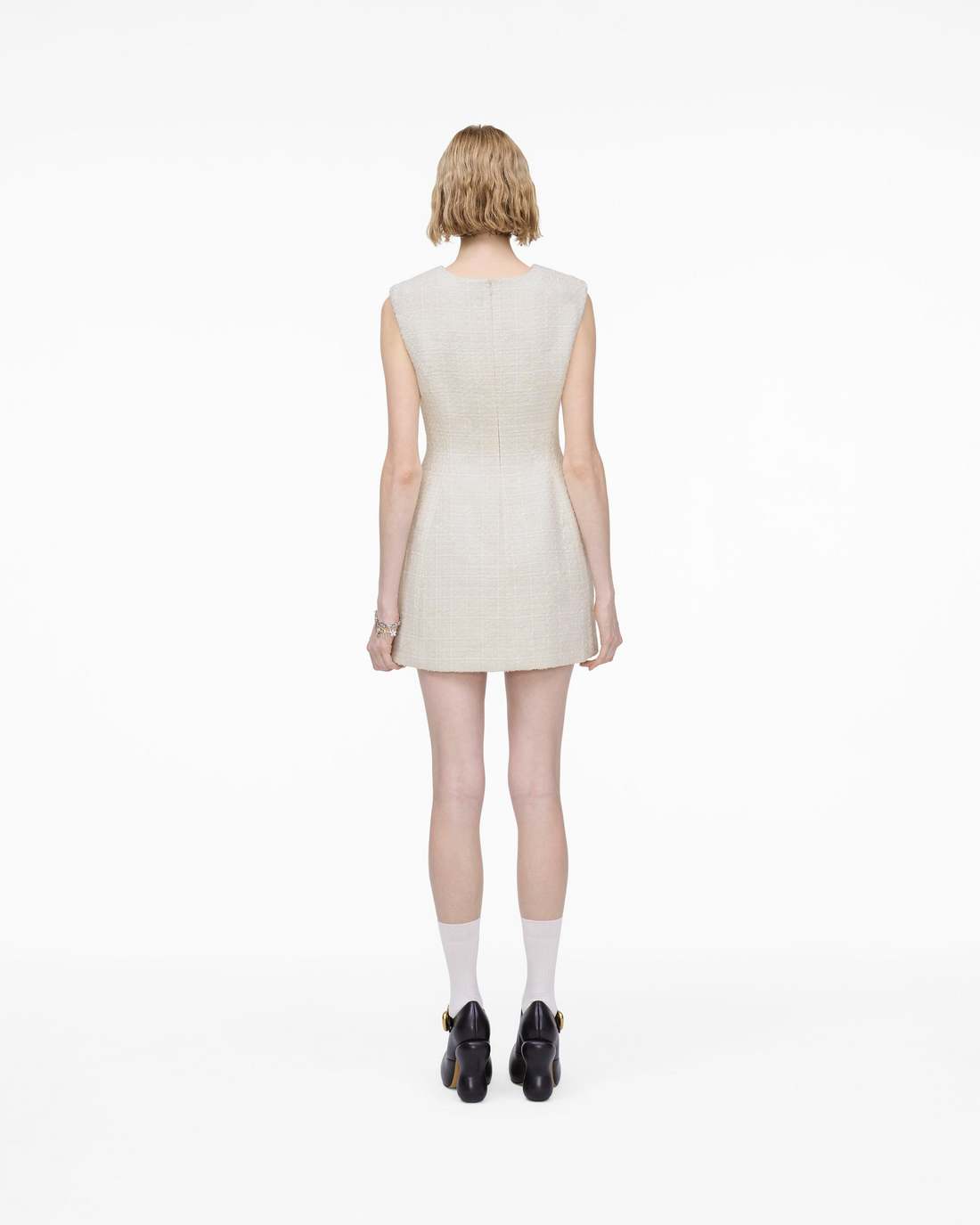 Sculptural Tweed Dress Ivory Marc Jacobs
