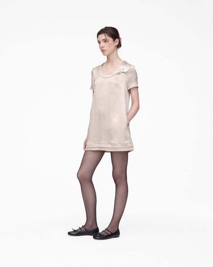 Crushed Satin Dress Champagne Marc Jacobs