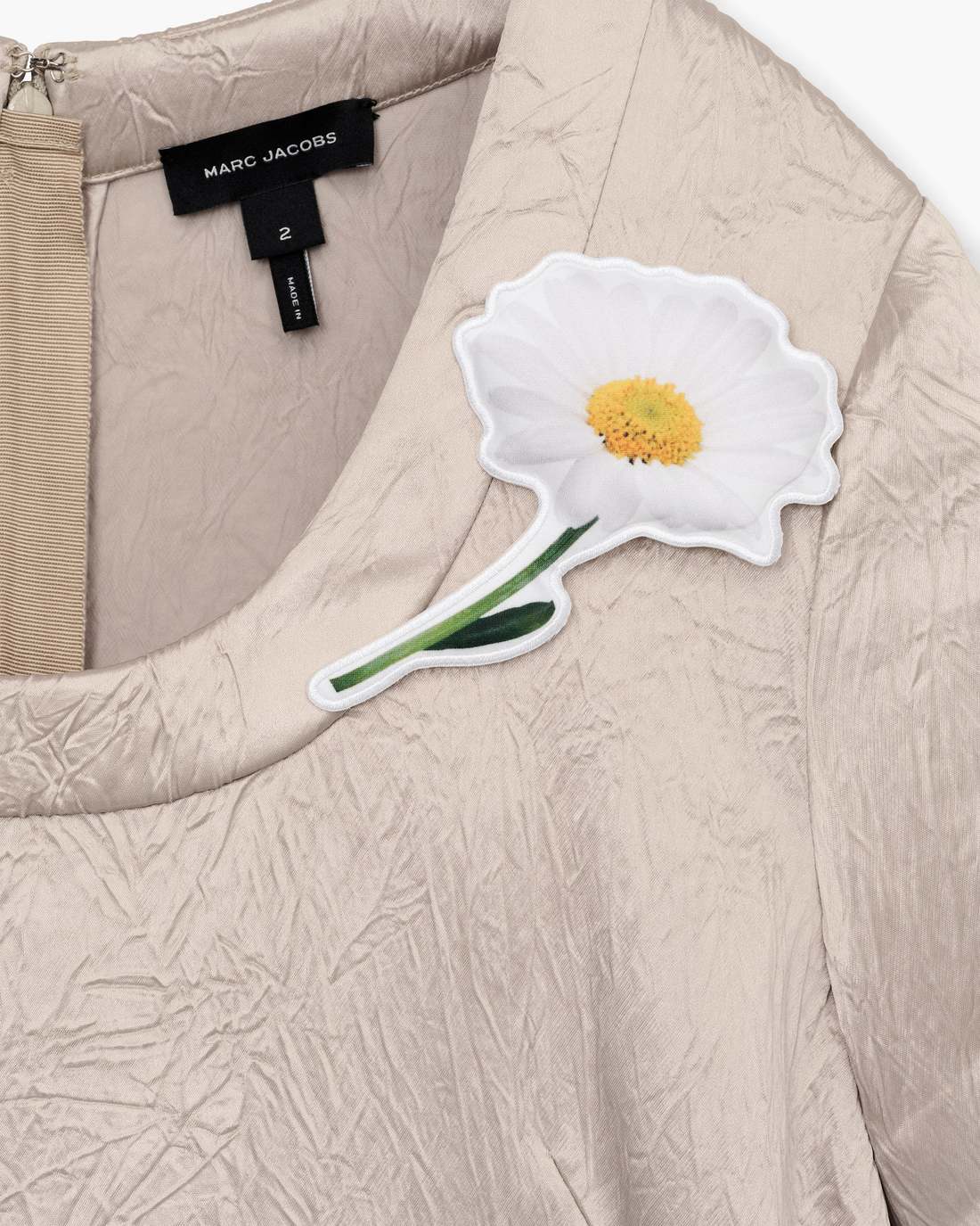 Crushed Satin Dress Champagne Marc Jacobs